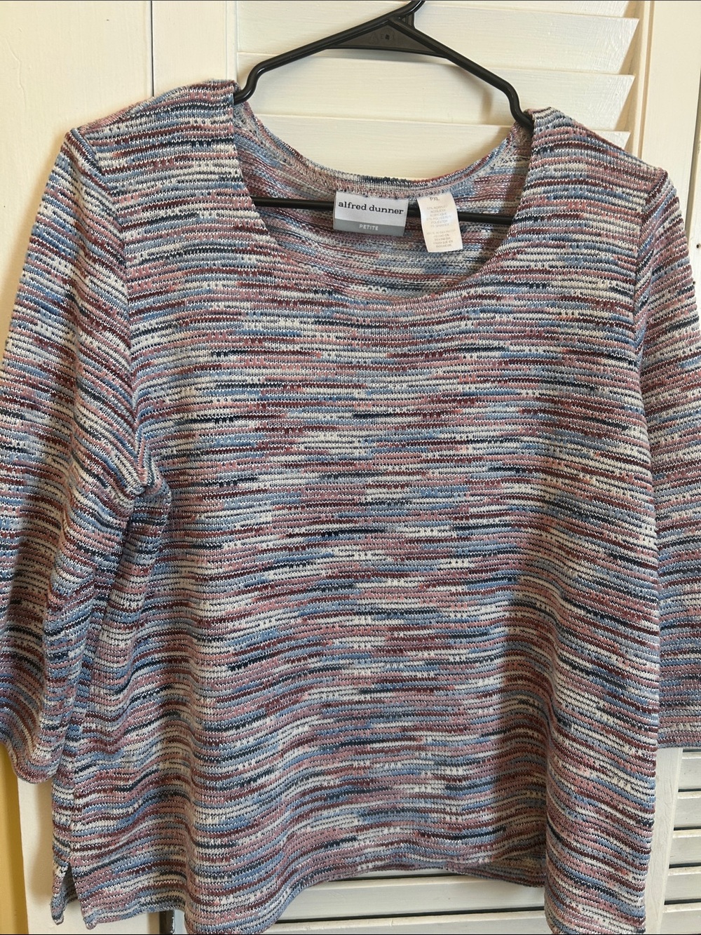 Alfred Dunner Multicolor Striped Knit Top - Pink, Blue, Cream